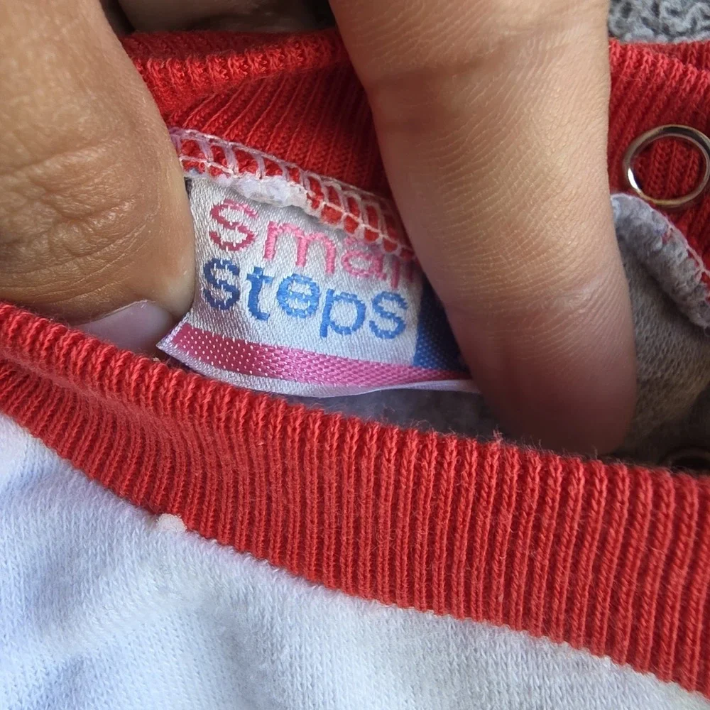 Small Steps 2 Piece Color Block Sweat Suit 6-9 Mos Train‎ Vintage 90s